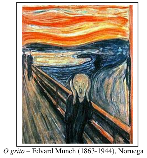 Reprodução da pintura 'O grito' de Edvard Munch (1863-1944), Noruega