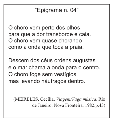 Poema "Epigrama n. 04", de Cecília Meireles