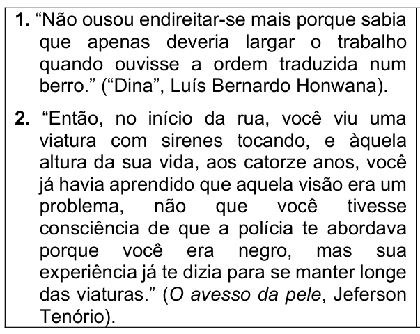 Excertos 1 e 2 — "Dina" (Luís Bernardo Honwana) e O avesso da pele (Jeferson Tenório)